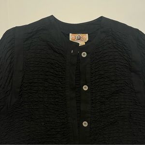 Vintage Gene Ewing Bud Wrinkled Rich Denim Ruched Jacket Size XXL Women’s Black